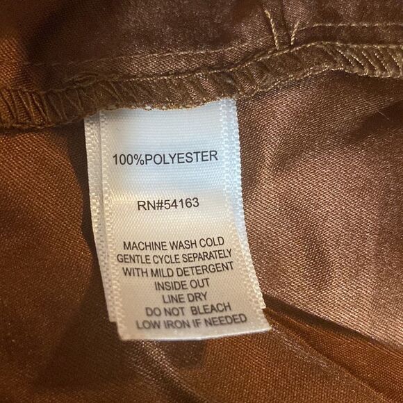 Marc New York Wm’s Sz Med Brown Tiered Ruffle Sleeve Button Down Shirt - Picture 6 of 6